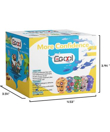 EGOOL Adhesive Eye Patches for Kids - Cool Boys Design - 45 + 5 Bonus per Box - Breathable, Colorful & Fun Pattern - Hypoallergenic - Regular Size - Buy Online on GoSupps.com