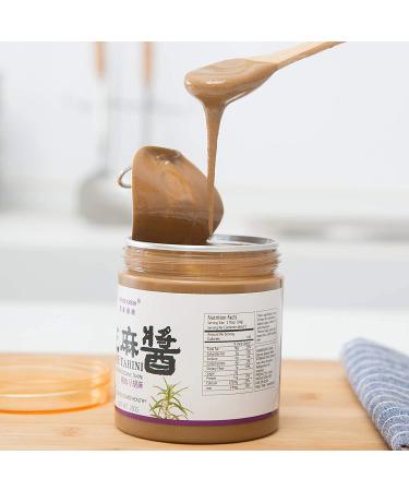 Sinofarms Pure Tahini Sesame Paste 9oz - Unhulled Ground Tahini for Hummus - Vegan, Organic, Unsalted - Buy Online on GoSupps.com