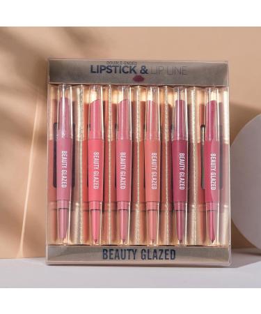 Beauty Glazed Double Head Lipstick & Lip Liner Set - Velvety Matte Finish, Long-Lasting & Waterproof | Smudge-Proof Matte Color Stay Makeup - Buy Online on GoSupps.com