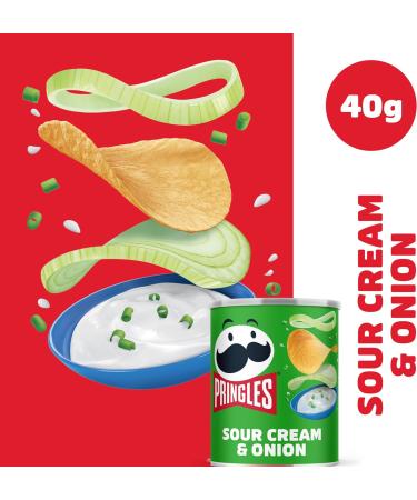 Pringles Sour Cream & Onion Crisp Cans 12x40g - Buy Online on GoSupps.com
