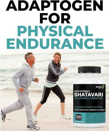 Renew Actives Shatavari Capsules Natural Adaptogen for Energy Vitality & Endurance Promotes Wellness & Resilience with Ayurvedic Herbs Organic Vegan Made in Canada 120 Capsules - Buy Online on GoSupps.com