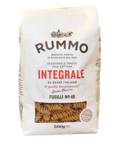 Rummo SpA Rummo Whole Wheat Fusilli Integrali No48 Nutritious Italian whole wheat pasta twisted for maximum sauce retention 500 g Pack of 1