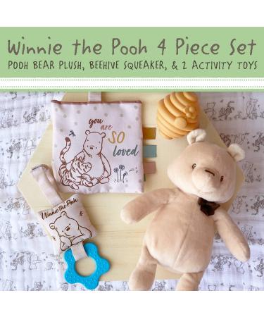 Kids Preferred Classic Pooh 4-Piece Set with Stuffed Animal Toy - Teether, Squeaker, Crinkle Square | 9 Baby Winnie The Pooh & Friends Original Version - Buy Online on GoSupps.com