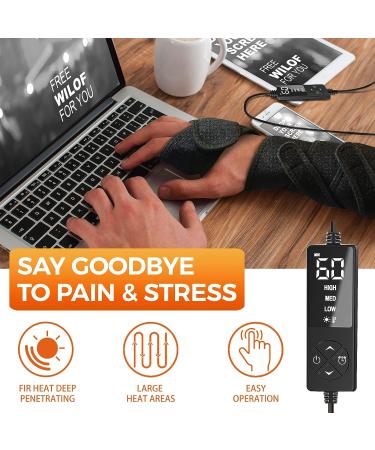 Heating Pad for Pain Relief - Long Small Wrap for Hands, Elbow, Knee, Ankle - Ideal for Golfers & Tennis Elbow, Carpal Tunnel, Arthritis - 1 pc Black - Buy Online on GoSupps.com
