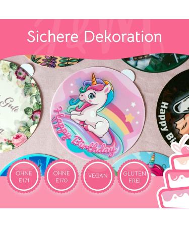 J & M Deco Tortenleafer Unicorn Girl Birthday Cake Decoration - 20 cm Fondant Torten Deko for Magical Celebrations - Buy Online on GoSupps.com