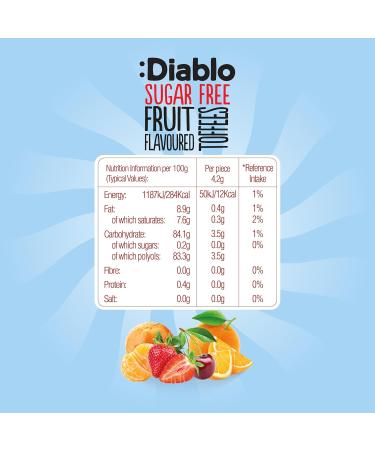 Diablo Fruit Flavoured Toffees | Sugar Free | Sweetened with Maltitol - Buy Online on GoSupps.com