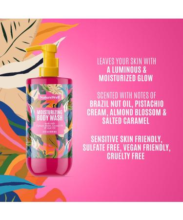 NATURE WELL Moisturizing Body Wash - Creamy Hydrating Cleanser with Brazilian Nut Scent - 33 oz - Intense Hydration for All Skin Types - Buy Online on GoSupps.com