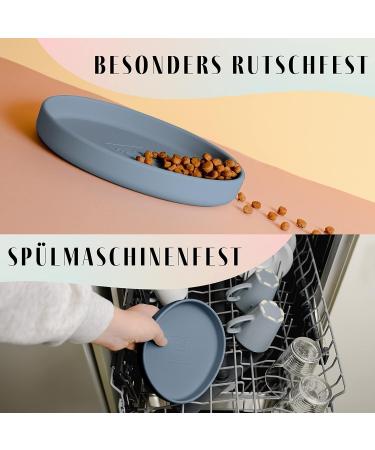 NE & NO Food Bowl for Small Dogs & Puppies - Silicone Wide Design for Dry & Wet Food - Travel & Camping Bowl (Steel Blue) - Buy Online on GoSupps.com