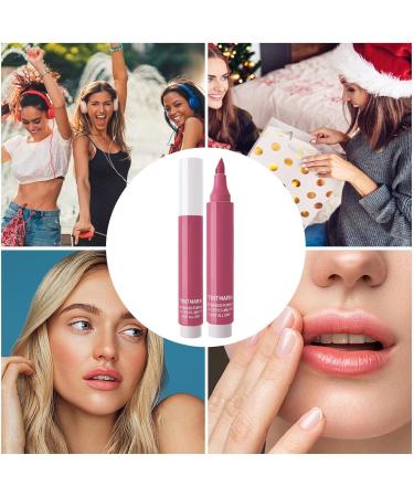 Lip Highlighter Waterproof Lip Color Felt Tip for Application Quick Dry Matte Ink for Long Lasting Wear Natural Makeup 02 - Buy Online on GoSupps.com