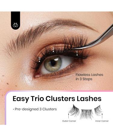 Beetles Easy Lashes Trio - 3 Pairs of Natural Lash Clusters & Tweezers | Animal Magic False Eyelashes for Women - Buy Online on GoSupps.com