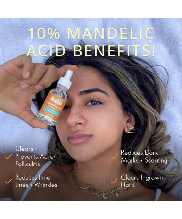Face & Body Clearing Serum Level 1- for acne folliculitis aging skin ingrown hairs dark spots - face chest butt back thighs arms - mandelic acid - 1 fl oz - Buy Online on GoSupps.com