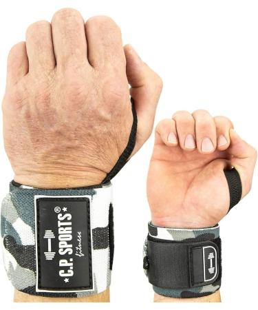 C.P.Sports Strongman Wrist Bandages | Fitness & Boxing Wrist Wraps for Support | Camouflage & White Options Available - Worldwide Shipping - Buy Online on GoSupps.com