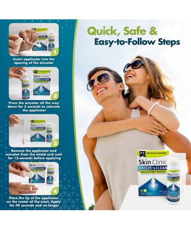 Skin Clinic FREEZE n CLEAR Advanced Wart Remover - #1 Wart Removal Technology | 12 Precision Applicators - Buy Online on GoSupps.com