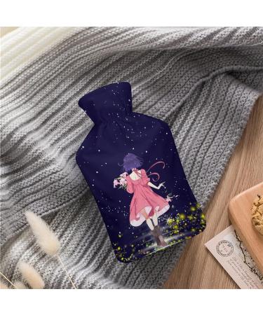 Dreamy Girl Hot Water Bottle with Plush Cover | Hand Warmer for Adults & Kids - 26.5x15.3cm - Buy Online on GoSupps.com