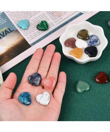 Kioiner 20 Pcs Heart Shape Stones 2 cm Love Heart Healing Crystal Stones Natural Heart Worry Stones Chakras Stones for Women Yoga Witchcraft Meditation Stress Reiki Energy Balancing Home Decoration - Buy Online on GoSupps.com