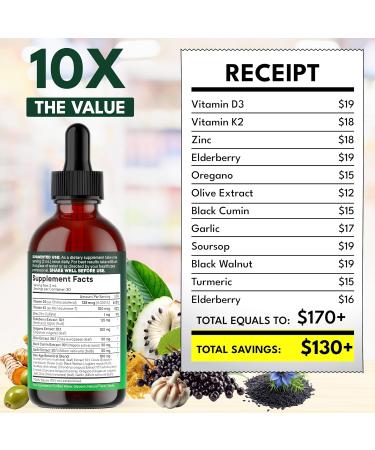 NEW AGE Oil of Oregano Drops - Black Seed Oil, Elderberry, Vitamin D, D3, K2, Olive, Garlic - Immune Support Supplement Wellness Formula, Zinc Supplements Liquid - 4Fl Oz 2 Fl Oz (Pack of 2) - Buy Online on GoSupps.com