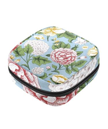 Sanitary Napkin Storage Bag Portable Period Bag for Women Teen Girls White Pink Hydrangea Menstrual Cup Pouch Nursing Pad Holder (Multicolor) Color 11