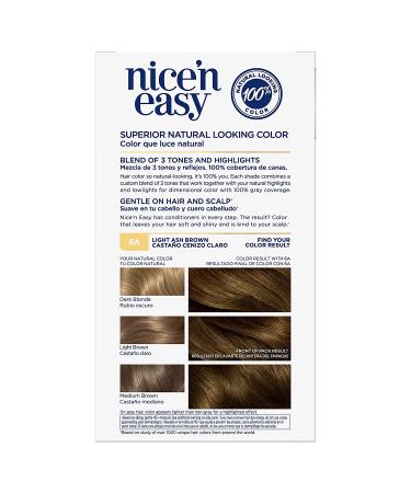 Clairol Nice'n Easy 6A Light Ash Brown Permanent Hair Dye - 6.26 Fl Oz (Pack of 1) - Buy Online on GoSupps.com