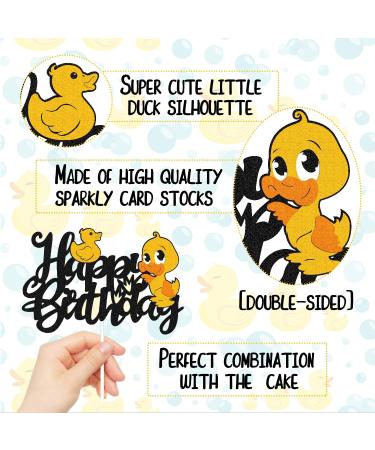 Vikiwiin Duck Cake Topper Duck Themed Happy Birthday Cake Decoration for Girl Boy Kids Female Man Birthday One Year Old Bday Party Supplies Double Sided - Buy Online on GoSupps.com