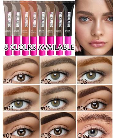 Waterproof Tinted Brow Gel Kit - Brunctte Thickening Eyebrow Mascara & Clear Setting Glue | Long Lasting Eyebrow Filler Brow Lift & Sculpt in Light Medium Dark Brown - Set 06 - Buy Online on GoSupps.com