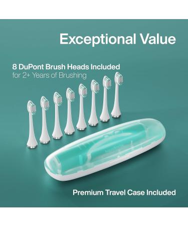 Aquasonic Vibe Series Ultra-Whitening Toothbrush ADA Accepted Power Toothbrush - 8 Brush Heads & Travel Case 40 000 VPM Motor & Wireless Charging - 4 Modes w Smart Timer Mint Green Metallic - Buy Online on GoSupps.com