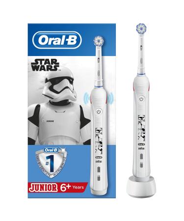 Oral-B Junior Electric toothbrush/Electric Toothbrush for children from 6 years 2 cleaning modes for dental care designed by brown Star Wars