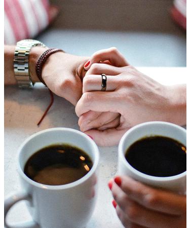 Hematite Magnetic Rings 2PCS for Women Men Unisex - Absorb Negative Energy, Balance Anxiety - Root Chakra - Size 10 - Buy Online on GoSupps.com