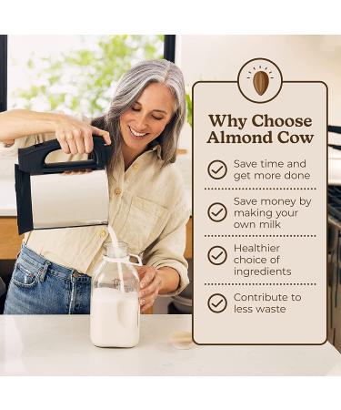 Almond Cow Raw Almonds for Homemade Almond Milk 3lbs | USA Grown | Vegan | Non-GMO | Bee-Friendly | Glyphosate Residue Free - Buy Online on GoSupps.com