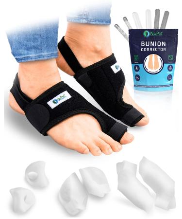 NYPOT Adjustable Bunion Corrector for Women and Men - Bunion Splints for Bunions Pain Relief - Big Toe Straighteners for Straightening and Correct Toes, Feet - Toe Separators Socks & Toe Spacers Turf Toe Brace - Flexible H