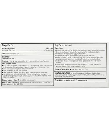 Perrigo 2.5% Benzoyl Peroxide Acne Treatment Gel - 60gm Tube - Buy Online on GoSupps.com