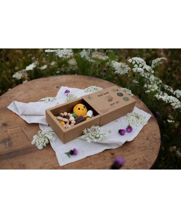 New Baby Gift Set for Boys and Girls | Newborn Baby Shower Gift Box with Crochet Rattle - Vintage Design - Buy Online on GoSupps.com