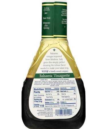 Ken's Steakhouse Balsamic Vinaigrette Dressing - Gluten Free, 16 FL OZ Bottle (Pack of 2) - Buy Online on GoSupps.com