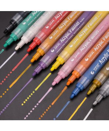 MISULOVE Acrylic Paint Pens - 12 Medium Tip Colors | Waterproof Ink for Rock, Wood, Glass, Metal & Ceramic | DIY Craft Making Supplies - Buy Online on GoSupps.com