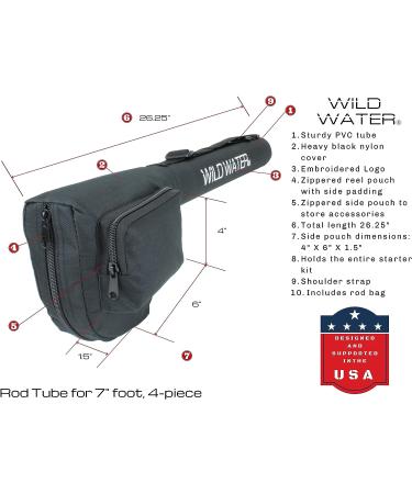 Wild Water Deluxe Fly Fishing Combo Starter Kit - 7-Foot 4-Piece Fly Rod, 3/4 Weight, Accessories, Aluminum Reel, Hard Tube Case - Includes Fly Box and Flies - Buy Online on GoSupps.com