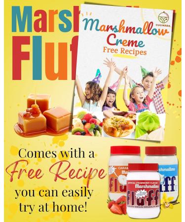 Marshmallow Fluff Original Caramel and Strawberry Mix (213g x3) with Recipe - Gluten-Free Spread Delights for Vegetarians - Buy Online on GoSupps.com