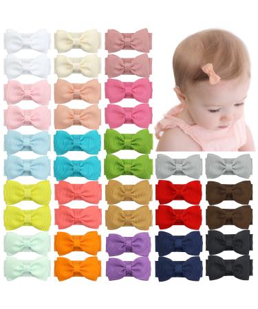 Baby Girls Snap Hair Clips Tiny Bow Non-Slip Hair Clips for Toddlers Fine Hair Mini Bow (40pcs) - Buy Online on GoSupps.com