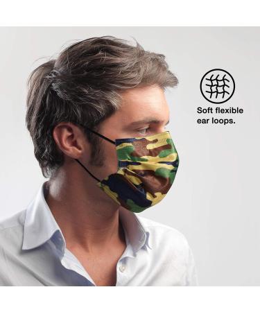 NU R Disposable Face Mask 3Ply Mask with Filter Layer and Elastic Earloop Retail 50pcs/box CAMO 50PCS - Buy Online on GoSupps.com
