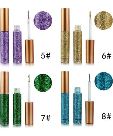 Long-Lasting Coloured Glitter Eyeliner - Red Liquid Eye Liner | Waterproof & Vibrant Shades - Silver, Gold, Pink, Green | Eye Makeup Essential - Red-10 - Buy Online on GoSupps.com