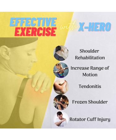 X-Hero Shoulder Pulley Exercise System for Physical Therapy - Metal Bracket Over The Door Pulley for Frozen Shoulder Rehab - Buy Online on GoSupps.com