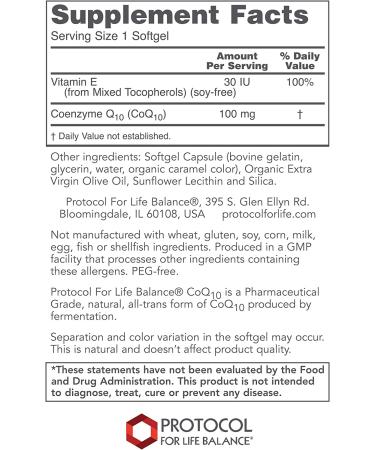 Protocol for Life Balance CoQ10 100 mg Softgels - 90 Count | Heart Health & Energy Support - Buy Online on GoSupps.com