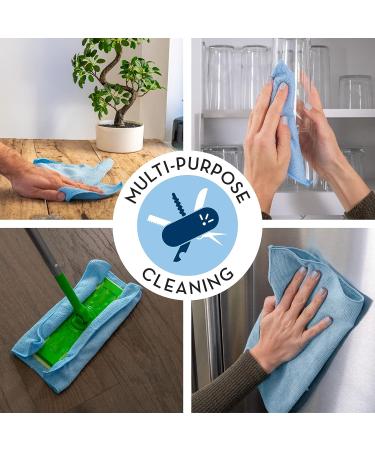 S&T INC. Microfiber Cleaning Cloth 100 Pack - Reusable, Lint Free Towels for Home and Car - Light Blue, 11.5x11.5 - Buy Online on GoSupps.com