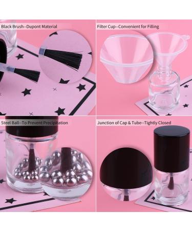 6PCS 10ML Empty Nail Polish Glass Bottles with Brush Cap, Funnel & Mixing Balls - Buy Online on GoSupps.com