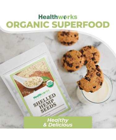 Healthworks Organic Shelled Hemp Seeds - 32 Ounces | Omega 3 & 6, Fiber, Protein | Canadian/European Sourced | Great for Shakes, Smoothies, Oatmeal - Buy Online on GoSupps.com