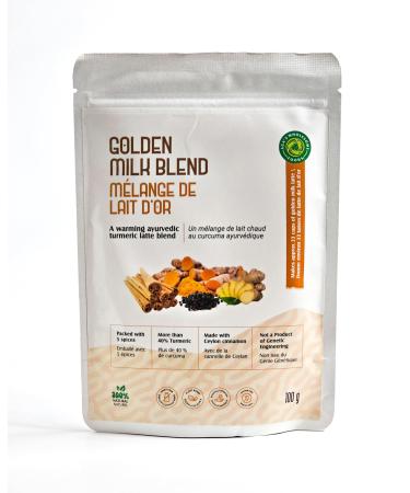 Aga's Wholesome Golden Milk Blend 100g with Turmeric Black Pepper Ceylon Cinnamon Ginger Cayenne Pepper Turmeric Latte Powder Caffeine Gluten Sugar & Dairy Free - 33 Servings