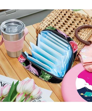 MUOOUM Sanitary Napkin Storage Bag - Fig Leaves Pattern Menstrual Cup Pouch for Feminine Hygiene - Multi-colored - Buy Online on GoSupps.com