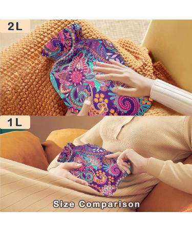 Naanle Vintage Paisley Hot Water Bottle with Cover - 1L Heat Bottle for Back Pain Relief & Cold Therapy - International Shipping Available - Buy Online on GoSupps.com