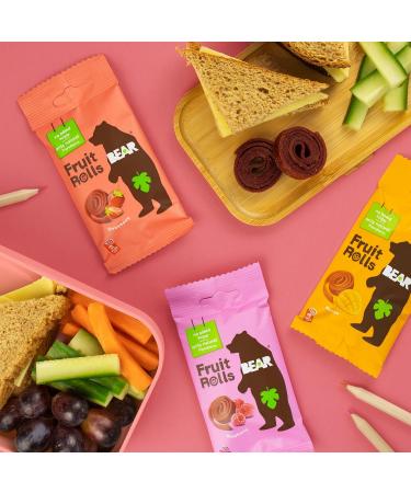 Bear Fruit Rolling Mixbox | 100% Natural Healthy Snack | No Added Sugar | 24 Bags x 20g | Ideal for Kids & Adults | 480g - Buy Online on GoSupps.com