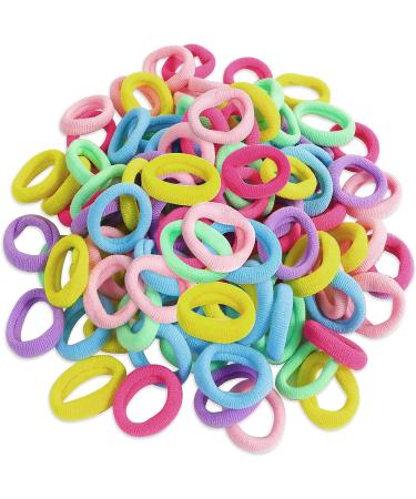 Grendle 200pc Hair Ties Random Multi Coloured Elastic Pony Tail Holder Hair Bands Soft