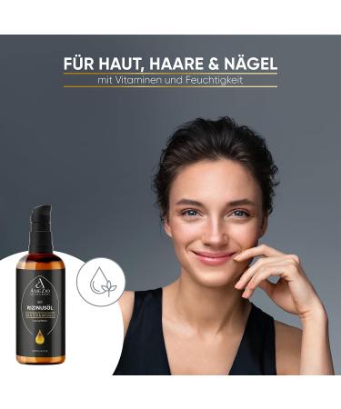 Organic Cold Pressed Castor Oil for Hair Face Body Skin I 100% Natural and Sustainable I Natural for Cosmetics I Skin Care I Vegan and Cruelty Free I 100 ml - Buy Online on GoSupps.com