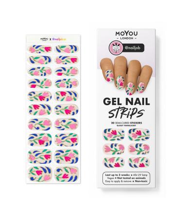 MOYOU LONDON Semi Cured Gel Nail Strips 20 Pc. Gel Wraps for Nails Get 1 Free UV Lamp when you Get 3 or More Easy Apply & Remove for Salon-Quality Manicure -Nailjob 01 - Buy Online on GoSupps.com